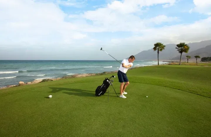 man playing golf